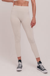Sena Seamless Leggings - Ivory White-Araa Active